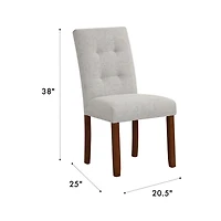 Gray Tufted Dining Chairs, Set of 2