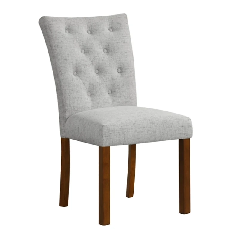 Gray Tufted Parsons Dining Chairs, Set of 2