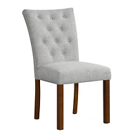 Gray Tufted Parsons Dining Chairs, Set of 2