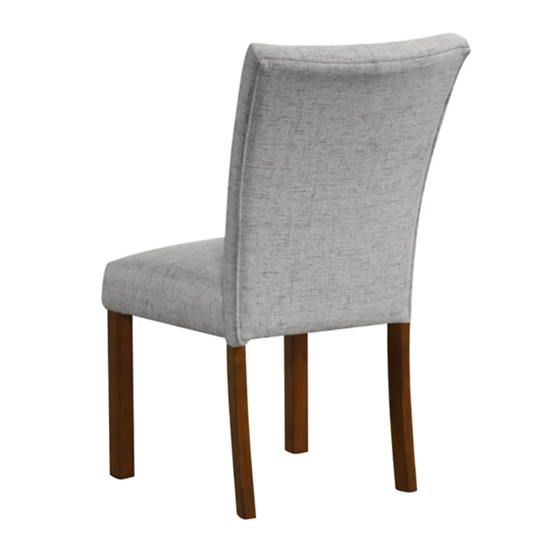 Gray Tufted Parsons Dining Chairs, Set of 2