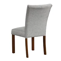 Gray Tufted Parsons Dining Chairs, Set of 2