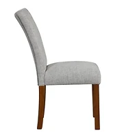 Gray Tufted Parsons Dining Chairs, Set of 2