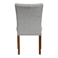 Gray Tufted Parsons Dining Chairs, Set of 2
