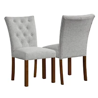 Gray Tufted Parsons Dining Chairs, Set of 2