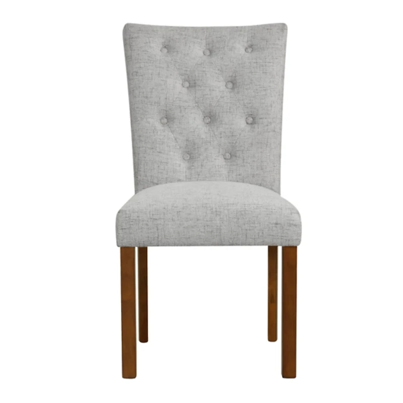 Gray Tufted Parsons Dining Chairs, Set of 2