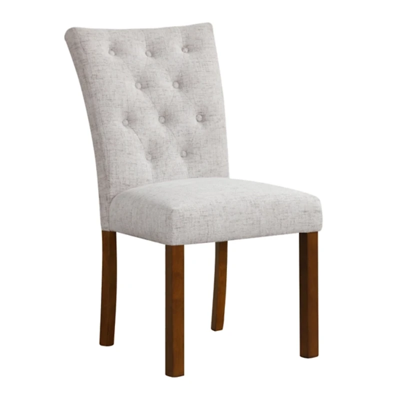 Neutral Tufted Parsons Dining Chairs, Set of 2