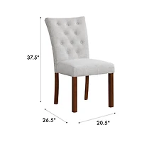 Neutral Tufted Parsons Dining Chairs, Set of 2