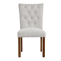 Neutral Tufted Parsons Dining Chairs, Set of 2