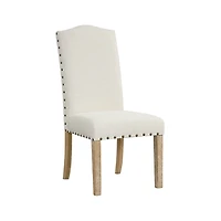 Ivory Nailhead Parsons Dining Chairs, Set of 2