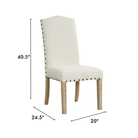 Ivory Nailhead Parsons Dining Chairs, Set of 2