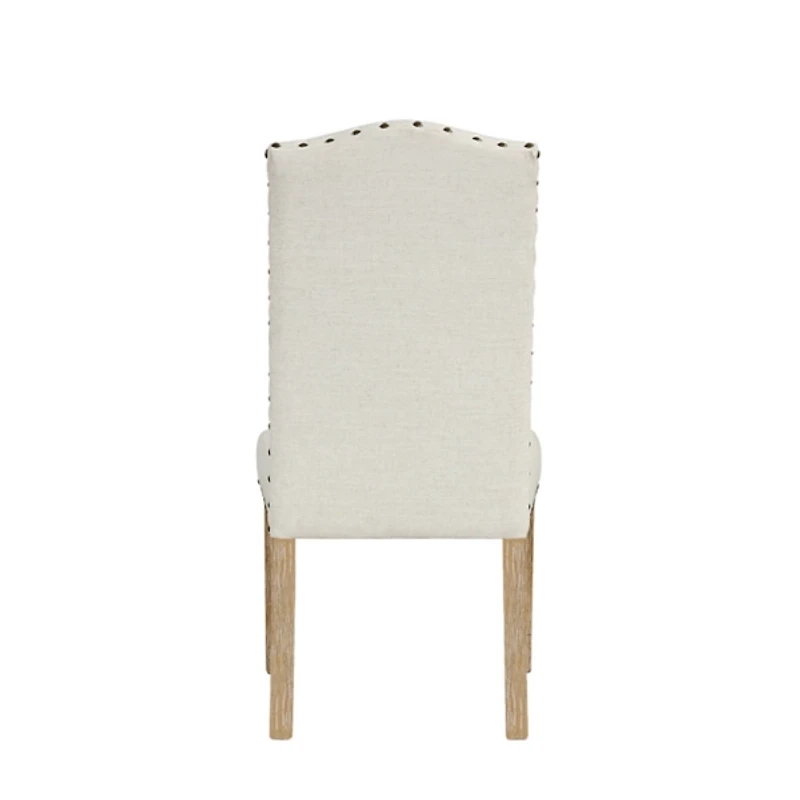 Ivory Nailhead Parsons Dining Chairs, Set of 2