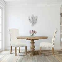 Ivory Nailhead Parsons Dining Chairs, Set of 2