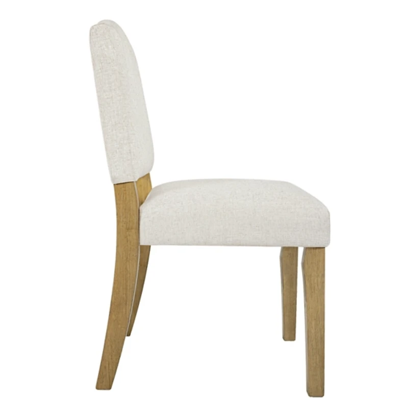 Ivory Upholstered Open Back Dining Chair