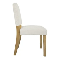Ivory Upholstered Open Back Dining Chair