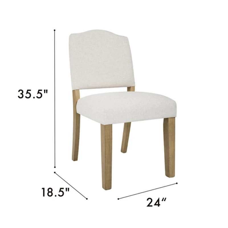 Ivory Upholstered Open Back Dining Chair