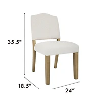 Ivory Upholstered Open Back Dining Chair