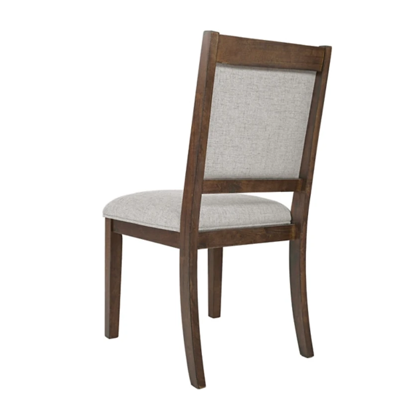 Neutral Upholstered Wood Frame Chairs, Set of 2