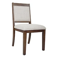Neutral Upholstered Wood Frame Chairs, Set of 2