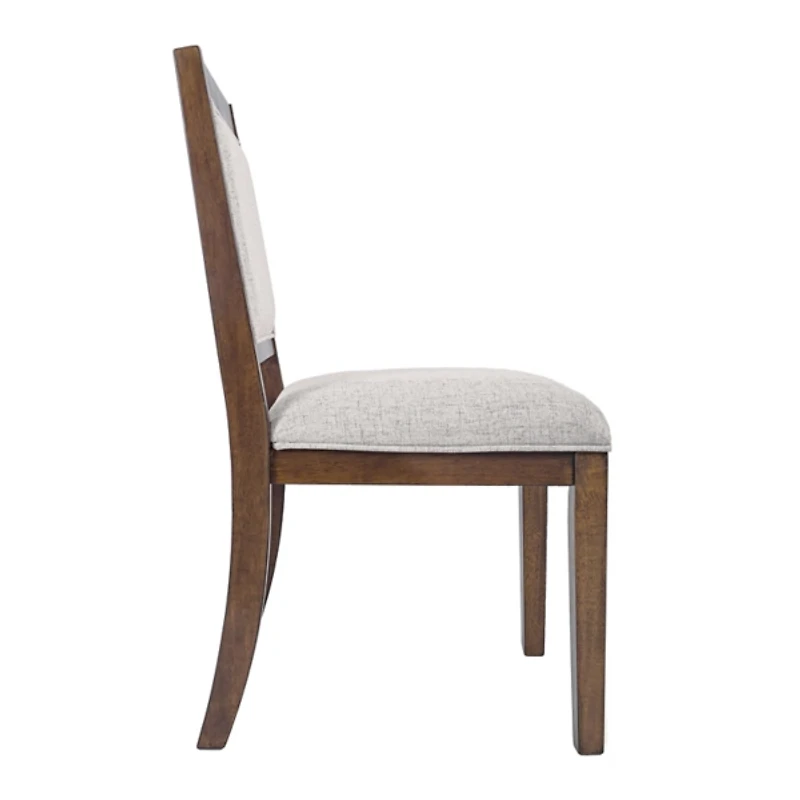 Neutral Upholstered Wood Frame Chairs, Set of 2