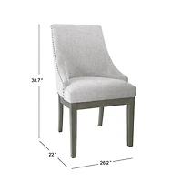 Neutral Upholstered Barrel Dining Chair