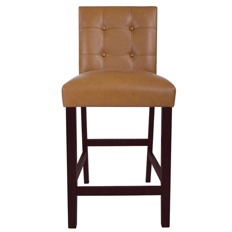 Camel Faux Leather Jeremy Counter Stools, Set of 2