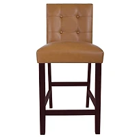 Camel Faux Leather Jeremy Counter Stools, Set of 2