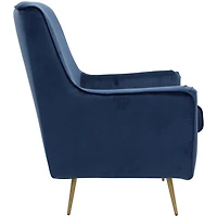 Parisian Blue Velvet Lana Accent Chair