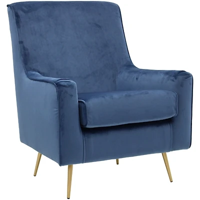 Parisian Blue Velvet Lana Accent Chair