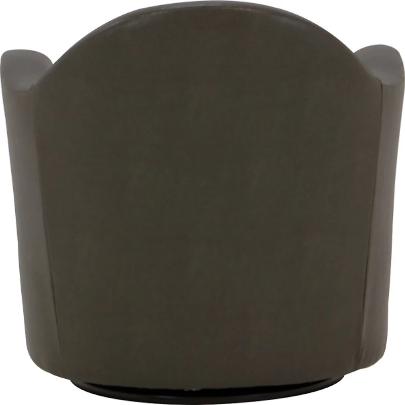Max Charcoal Faux Leather Swivel Club Accent Chair