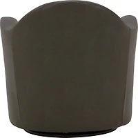 Max Charcoal Faux Leather Swivel Club Accent Chair