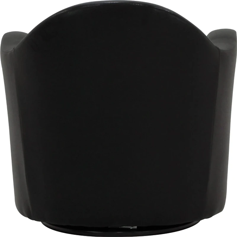 Max Black Faux Leather Swivel Club Accent Chair