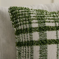 Oversized Green Plaid Pillow