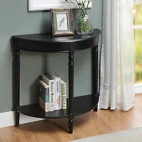 Black French Country Half Round Console Table