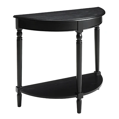 Black French Country Half Round Console Table