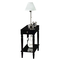 Black French Country Single Drawer Accent Table