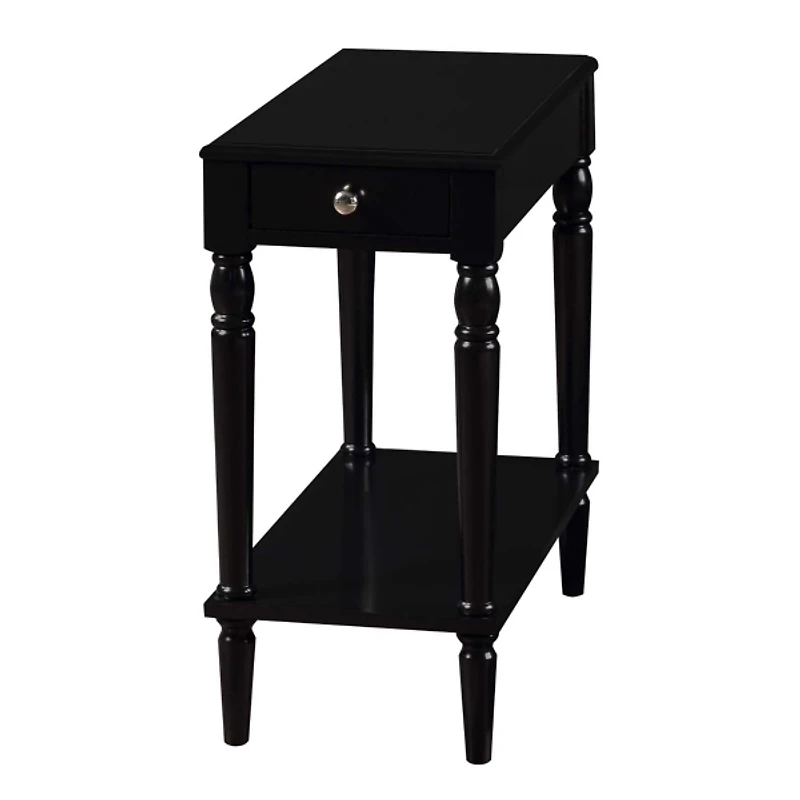 Black French Country Single Drawer Accent Table