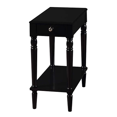 Black French Country Single Drawer Accent Table