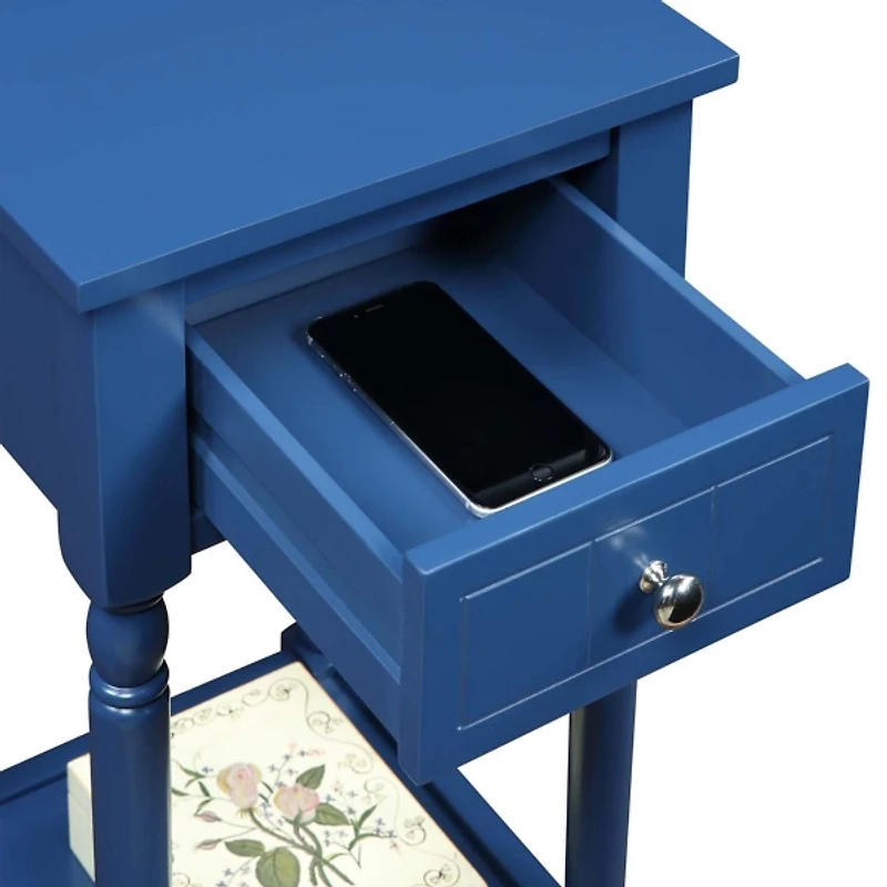 Navy French Country Square Accent Table