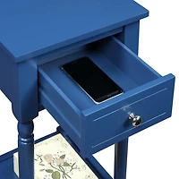 Navy French Country Square Accent Table