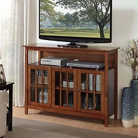 Brown Tiered Deluxe Cali Media Cabinet