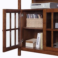 Brown Tiered Deluxe Cali Media Cabinet