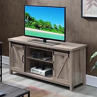 Whitewash Russ Barn Door Media Cabinet