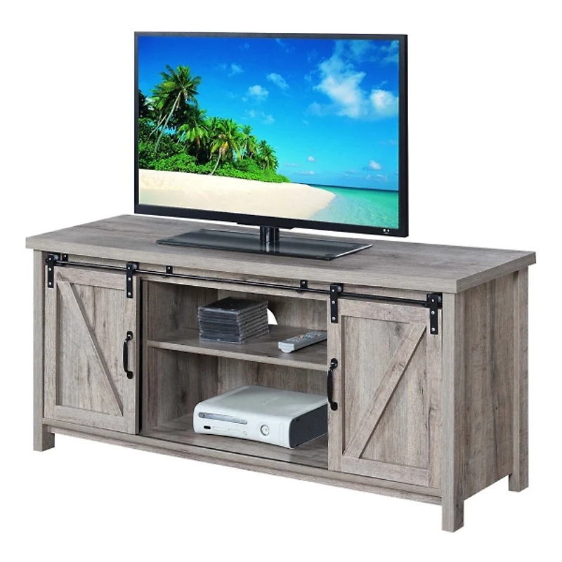 Whitewash Russ Barn Door Media Cabinet