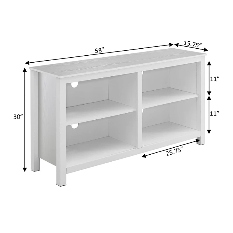 White Montana 4-Shelf Media Cabinet