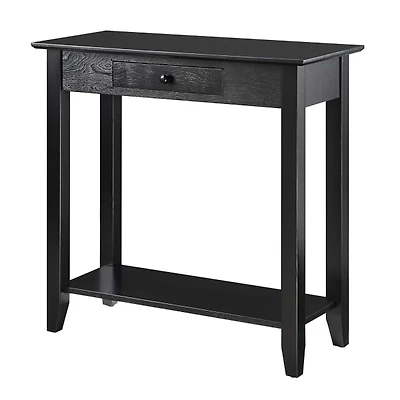 Slim Black Single Drawer Console Table