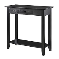 Slim Black Single Drawer Console Table