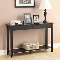 Long Black Single Drawer Console Table