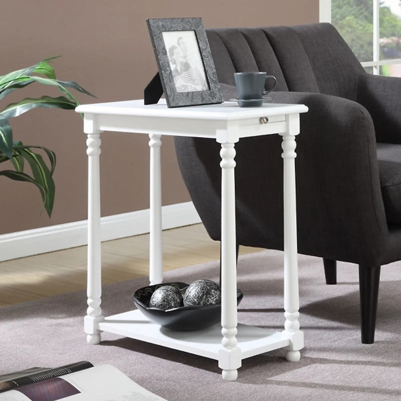 White Regent Wood Accent Table