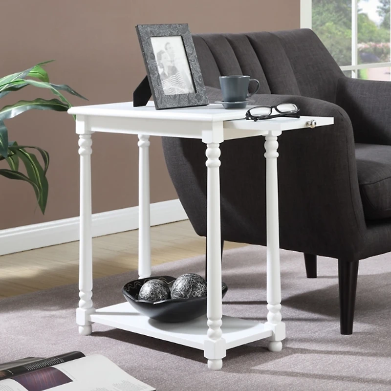 White Regent Wood Accent Table