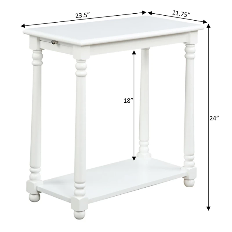 White Regent Wood Accent Table